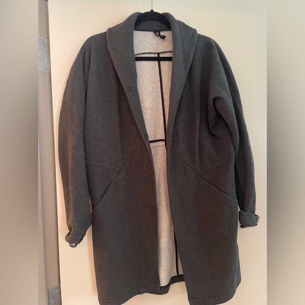 Lululemon Long Sleeve Cotton Cardigan in Dark Gray Size M